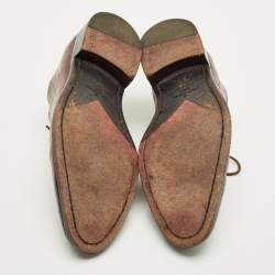 Pre Owned حذاء لويس فيتون أكسفورد جلد نقشة كروكو بني مقاس 41