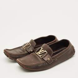 Pre Owned حذاء لوفرز لويس فيتون مونت كارلو جلد بني مقاس 42