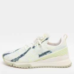 مملوكة مسبقًا Louis Vuitton VNR Size 41 Green Knit Fabric Low Top Sneakers