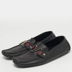 Pre Owned حذاء لوفرز لوي فيتون مونتي كارلو جلد أسود مقاس 42