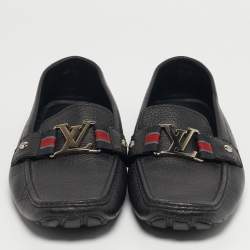 Pre Owned حذاء لوفرز لوي فيتون مونتي كارلو جلد أسود مقاس 42