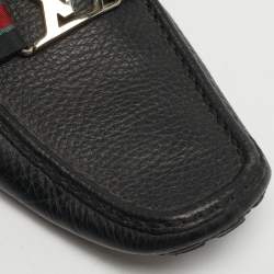 Pre Owned حذاء لوفرز لوي فيتون مونتي كارلو جلد أسود مقاس 42