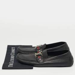 Pre Owned حذاء لوفرز لوي فيتون مونتي كارلو جلد أسود مقاس 42