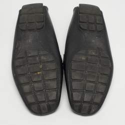 Pre Owned حذاء لوفرز لوي فيتون مونتي كارلو جلد أسود مقاس 42