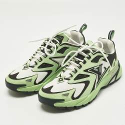 مملوكة مسبقًا Louis Vuitton LV Runner Tatic Size 42 Green Mesh and Suede Low Top Sneakers