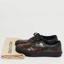 Pre Owned Louis Vuitton Trocadero Size 42.5 Brown/Black Monogram Coated Canvas Low Top Sneakers