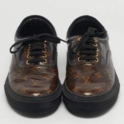 Pre Owned Louis Vuitton Trocadero Size 42.5 Brown/Black Monogram Coated Canvas Low Top Sneakers