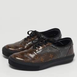 Pre Owned Louis Vuitton Trocadero Size 42.5 Brown/Black Monogram Coated Canvas Low Top Sneakers