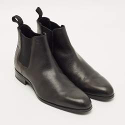 مملوكة مسبقًا حذاء تشيلسي لويس فيتون أسود بطول الكاحل مقاس 43.5