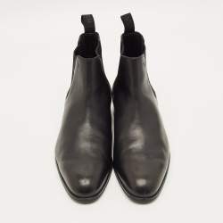 مملوكة مسبقًا حذاء تشيلسي لويس فيتون أسود بطول الكاحل مقاس 43.5