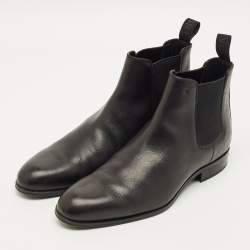 مملوكة مسبقًا حذاء تشيلسي لويس فيتون أسود بطول الكاحل مقاس 43.5