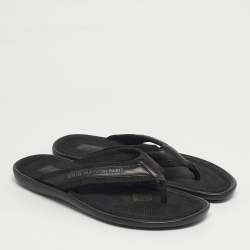 Pre Owned صندل لوي فيتون فلات جلد وقماش دامير أسود مقاس 44