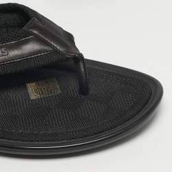 Pre Owned صندل لوي فيتون فلات جلد وقماش دامير أسود مقاس 44