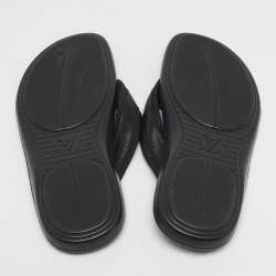 Pre Owned صندل لوي فيتون فلات جلد وقماش دامير أسود مقاس 44