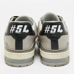 مملوكة مسبقًا Louis Vuitton LV Trainer Size 41.5 GreyBlack Leather Lace Up Sneakers
