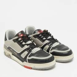 مملوكة مسبقًا Louis Vuitton LV Trainer Size 41.5 GreyBlack Leather Lace Up Sneakers