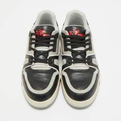 مملوكة مسبقًا Louis Vuitton LV Trainer Size 41.5 GreyBlack Leather Lace Up Sneakers