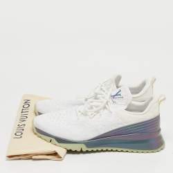 مملوكة مسبقًا Louis Vuitton V.N.R Size 43.5 White Cotton Knit Lace Up Sneakers