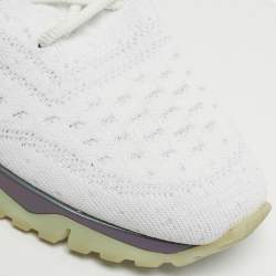 مملوكة مسبقًا Louis Vuitton V.N.R Size 43.5 White Cotton Knit Lace Up Sneakers