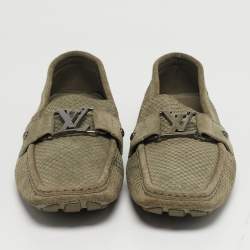 مملوكة مسبقًا حذاء لوفرز لوي فيتون مونتي كارلو شامواه رمادي مقاس 41.5