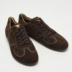 مملوكة مسبقًا حذاء رياضي لوي فيتون كانفاس مونوغرامي ميني لين وسويدي بني منخفض من أعلى مقاس 44.5