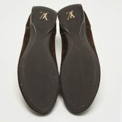 مملوكة مسبقًا حذاء رياضي لوي فيتون كانفاس مونوغرامي ميني لين وسويدي بني منخفض من أعلى مقاس 44.5