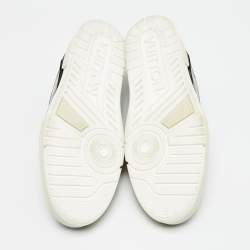 Pre Owned حذاء رياضي لوي فيتون ترينر جلد ومطاط أبيض/ رصاصي عنق منخفض مقاس 40 