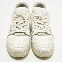 مملوكة مسبقًا Louis Vuitton LV Trainer Size 42 White Leather Lace Up Sneakers