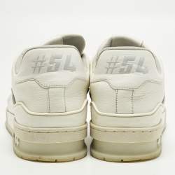 مملوكة مسبقًا Louis Vuitton LV Trainer Size 42 White Leather Lace Up Sneakers