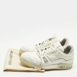 مملوكة مسبقًا Louis Vuitton LV Trainer Size 42 White Leather Lace Up Sneakers