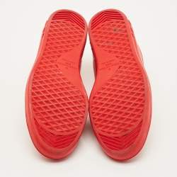 Pre Owned حذاء رياضي لوي فيتون لوكسمبورغ جلد أحمر بحافة منخفضة مقاس 41.5