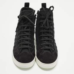 مملوكة مسبقًا حذاء رياضي لوي فيتون مرتفع من أعلى نيوبرين وسويدي أسود مونوغرام مقاس 38