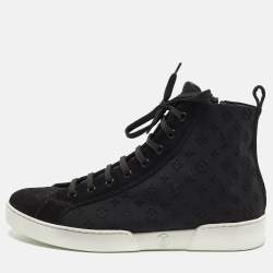 مملوكة مسبقًا Louis Vuitton Stellar Size 39 Black Monogram Fabric and Suede High Top Sneakers