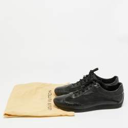 مملوكة مسبقًا Louis Vuitton Size 41.5 Black Croc Embossed Leather and Suede Lace Up Sneakers
