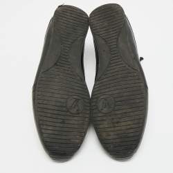 مملوكة مسبقًا Louis Vuitton Size 41.5 Black Croc Embossed Leather and Suede Lace Up Sneakers