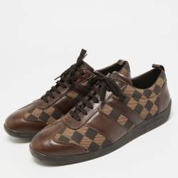 مملوكة مسبقًا Louis Vuitton Size 41.5 Brown Monogram Demeire Fabric and Leather Lace Up Sneakers