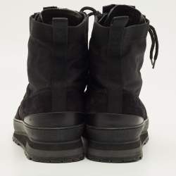 Pre Owned حذاء بوت للكاحل لوي فيتون جلد أسود وسويدي مقاس 42.5