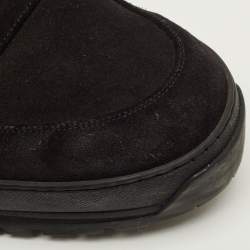 Pre Owned حذاء بوت للكاحل لوي فيتون جلد أسود وسويدي مقاس 42.5