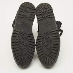 Pre Owned حذاء بوت للكاحل لوي فيتون جلد أسود وسويدي مقاس 42.5