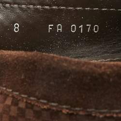 مملوكة مسبقًا حذاء لوفرز لوي فيتون مونت كارلو سليب أون سويدي بني مقاس 42