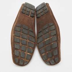 مملوكة مسبقًا حذاء لوفرز لوي فيتون مونت كارلو سليب أون سويدي بني مقاس 42