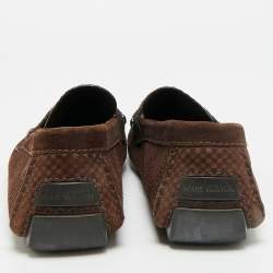 مملوكة مسبقًا حذاء لوفرز لوي فيتون مونت كارلو سليب أون سويدي بني مقاس 42
