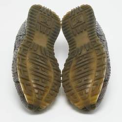 Pre Owned حذاء رياضي لويس فيتون قماش محبوك دامير وجلد أسود عنق منخفض مقاس 44