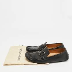 Pre Owned Louis Vuitton Monte Carlo Size 41 Black Leather Loafers
