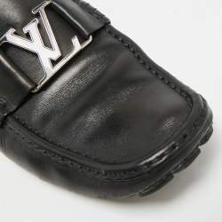 Pre Owned Louis Vuitton Monte Carlo Size 41 Black Leather Loafers