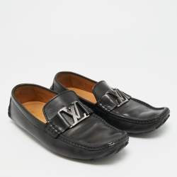 Pre Owned Louis Vuitton Monte Carlo Size 41 Black Leather Loafers