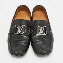 Pre Owned Louis Vuitton Monte Carlo Size 41 Black Leather Loafers