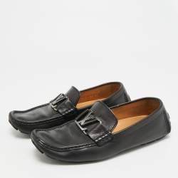Pre Owned Louis Vuitton Monte Carlo Size 41 Black Leather Loafers