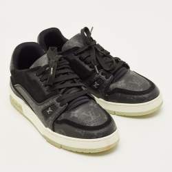 مملوكة مسبقًا حذاء رياضي لوي فيتون LV قماش أسود وزغب برباط مقاس 40