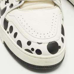 Pre Owned Louis Vuitton LV Trainer Size 42 White/Black Leather Lace Up Sneakers